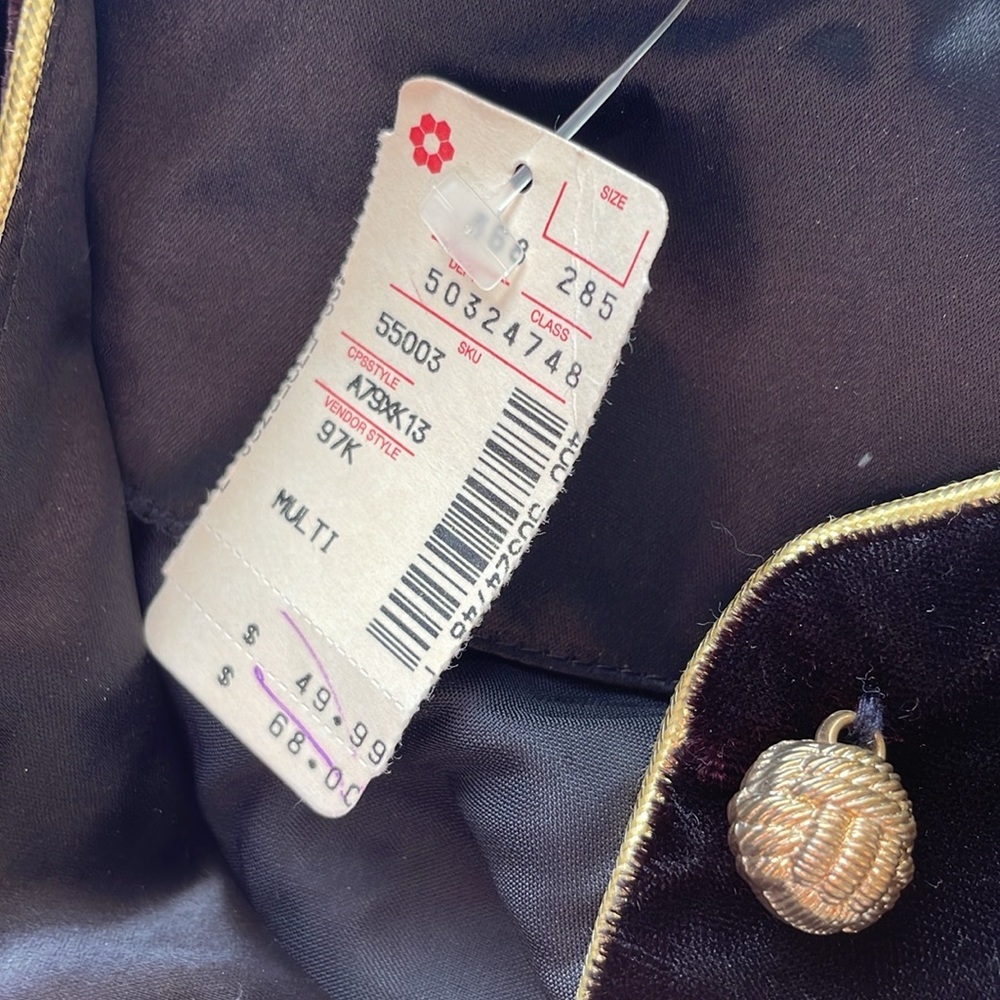 Norton McNaughton Vintage Velvet Jacket w/Gold Buttons and Accents - Size 8 - Picture 7 of 7